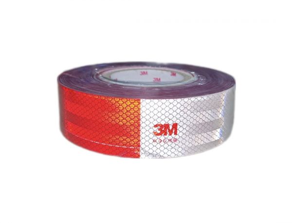 3M™ Лента световозвращающая (светоотражающая), цена за 1 метр, бело-красная