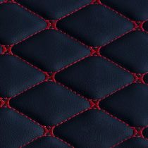 Автомобильная экокожа черного цвета, ромб, простроченная красной ниткой, ширина 140 см, цена за 1 м.п.
