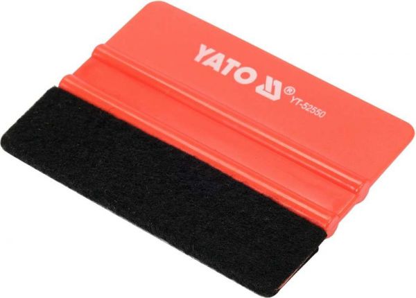 YATO Ракель пластиковый с войлоком для оклейки пленки, размеры 100 х 73мм